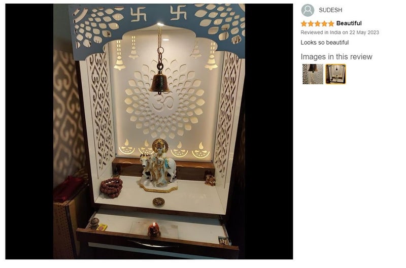 CraftVatika Brass Wall Hanging Bell Ghanti for Pooja Decoration Mandir Home Temple, Pooja Decorative Items, Ghanti Bell with Deep Sound, Puja Bell with Chain and Hook (21 Inch Height) - Image 5