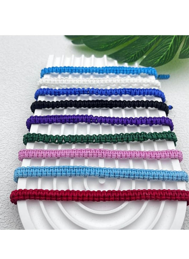 Oasisgalore 9 Pcs Adjustable Braided Rope Bracelet Set for Women & Men, Handmade Friendship String Jewelry. - Image 4