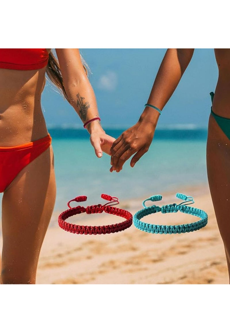 Oasisgalore 9 Pcs Adjustable Braided Rope Bracelet Set for Women & Men, Handmade Friendship String Jewelry. - Image 3