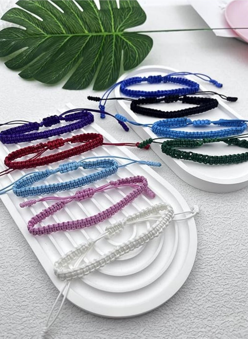 Oasisgalore 9 Pcs Adjustable Braided Rope Bracelet Set for Women & Men, Handmade Friendship String Jewelry. - Image 5