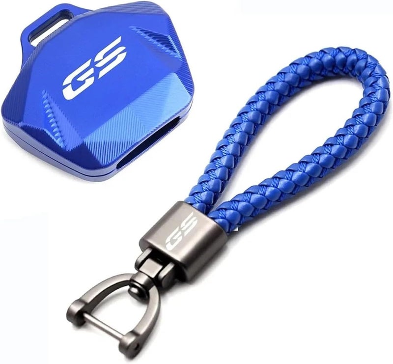 Compatible with BMW F650GS F700GS F750GS F800GS F850GS R1200 R1250 GS CNC Key Cover Key Case Shell Keychain Key Holder Chain Accessories(1 Set Blue) - Image 1