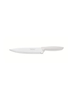 TRAMONTINA Since 1911,Made in Brazil- Plenus 8 Inches Chef Knife with Stainless Steel Blade and White Polypropylene Handle 