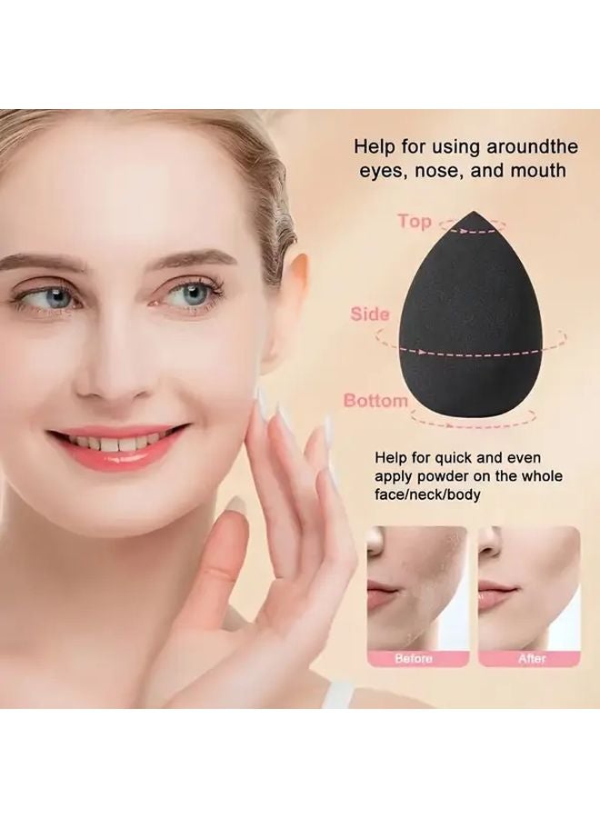 1pc Black Bevel Cut Makeup Sponge Dual Use Beauty Blender For Foundation - Image 3