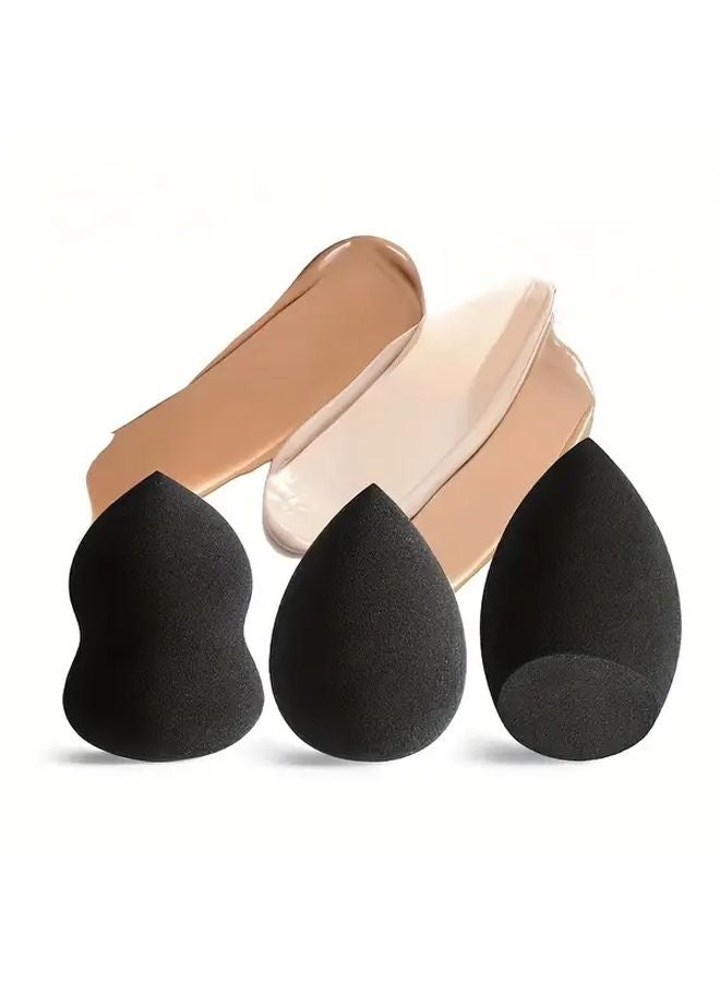 1pc Black Bevel Cut Makeup Sponge Dual Use Beauty Blender For Foundation - Image 2
