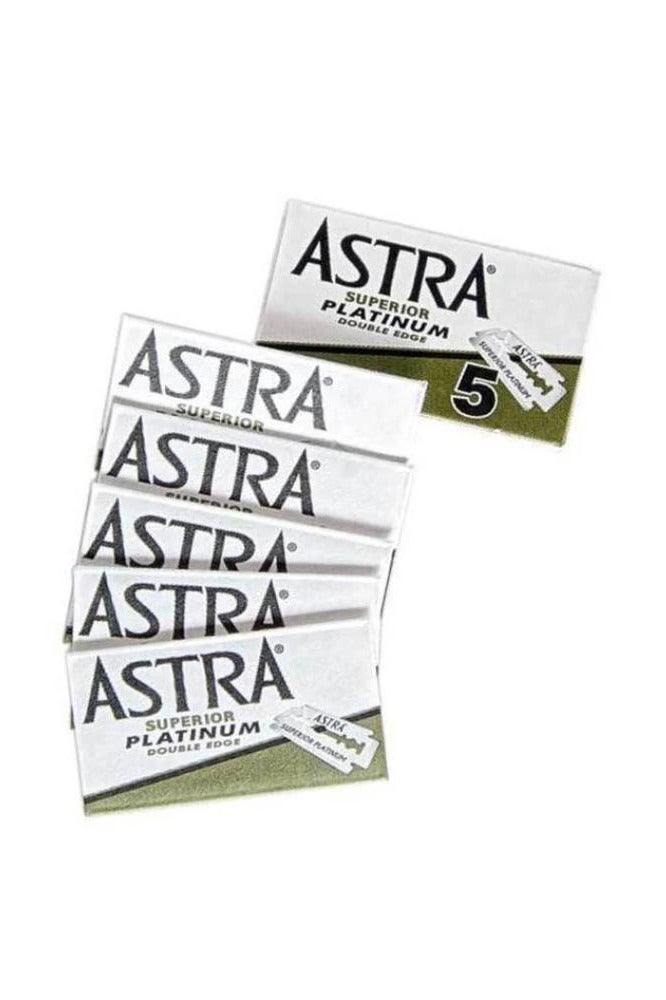 أسترا ماكينة حلاقة بلاتينيوم ذات حافة مزدوجة، 5 قطع (عبوة من 6 قطع)