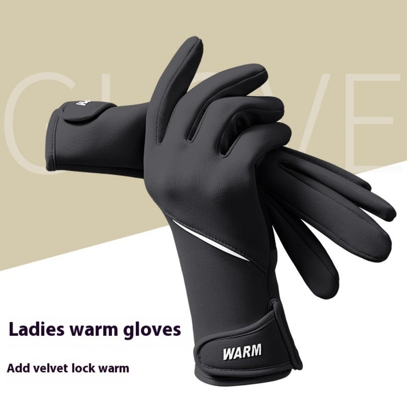 Thickened Waterproof Winter Gloves Black 