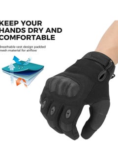 Dominy Motorcycle Gloves,Breathable Riding Driving Biker Motorbike Glove Touchscreen Protective Hard Knuckle,Motorcycle Cycling Outdoor Gloves(L)  - Image 3