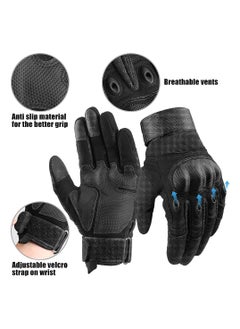 Dominy Motorcycle Gloves,Breathable Riding Driving Biker Motorbike Glove Touchscreen Protective Hard Knuckle,Motorcycle Cycling Outdoor Gloves(L)  - Image 5
