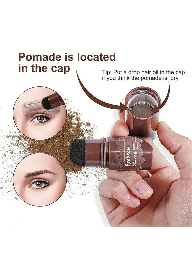 adbeni Hairline Shadow Powder Stick Hair Powder Eyebrow Powder Brown Pack Of 1 Eyebrow Stencil - Image 3