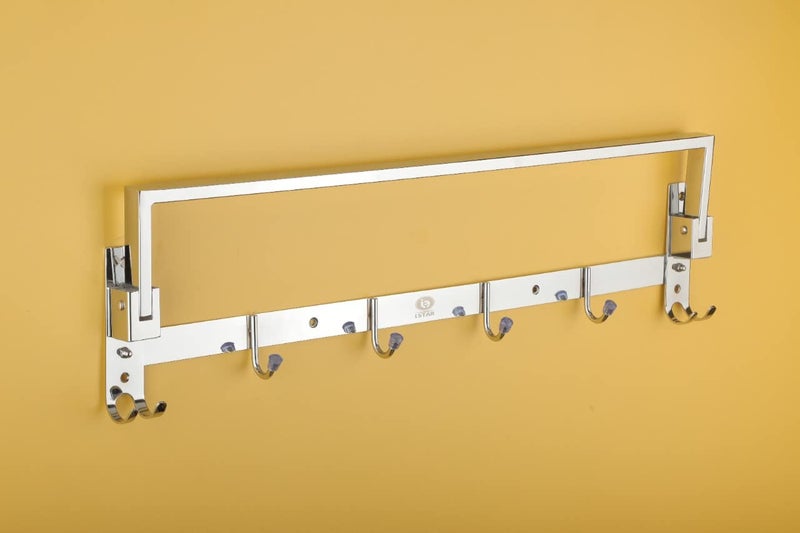 iSTAR Stainless Steel Folding Towel Rack/Towel Stand/Towel Rod/Towel Hanger/Rack Shelf for Bathroom/Bathroom Accessories (24 Inch) (Silver) - Image 5