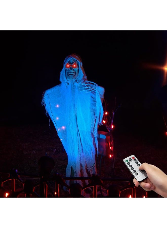 Makevivi Halloween Glowing LED Skeleton Eyes with Remote – 8 Modes, Timer & Dimmable Brightness, DIY Light Up for Masks, Pumpkins, Tombstones and Props (Purple, 4 Pack, Batteries Not Included) - Image 3