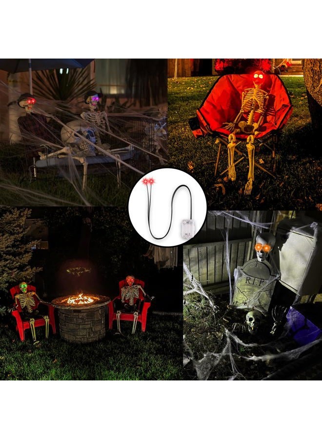 Makevivi Halloween Glowing LED Skeleton Eyes with Remote – 8 Modes, Timer & Dimmable Brightness, DIY Light Up for Masks, Pumpkins, Tombstones and Props (Purple, 4 Pack, Batteries Not Included) - Image 4