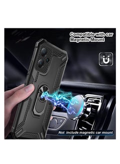 Excefore Military Grade Heavy Duty Shockproof Case for Xiaomi Redmi Note 12 5G /Poco X5, 360° Rotation Ring Holder Military Grade Shockproof Cover, for Xiaomi Redmi Note 12 5G /Poco X5 LB (Black)  - Image 4