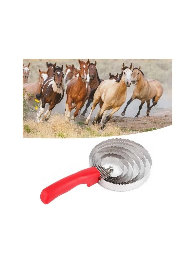 Generic - 1-Piece Horse Stainless Steel Itching Scraper Brush,Horse Equine Sweat Scraper Shedding Comb with Soft Hand Grip - Image 1