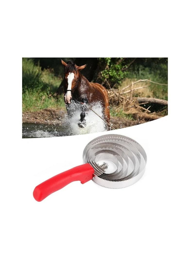 Generic - 1-Piece Horse Stainless Steel Itching Scraper Brush,Horse Equine Sweat Scraper Shedding Comb with Soft Hand Grip - Image 1