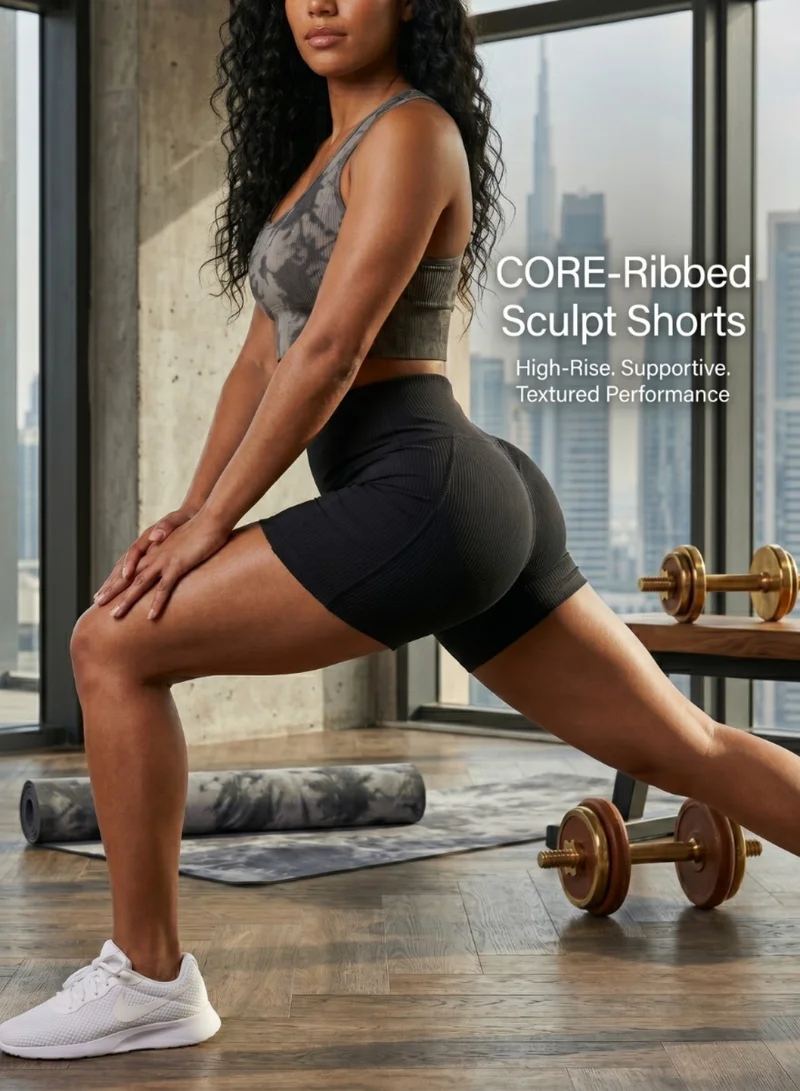 Thugfit Black thugfit BraveBod Cross Waist V Cut Shorts - Black for Women | Best Price UAE