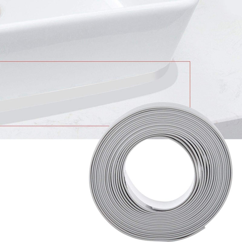 Raguso 3 Colors 3.2M Length Self Adhesive Bath and Wall Sealing Strip Sink Basin Edge Trim Kitchen New Gas Stove Bathtub Bathroom Toilet Kitchen Caulking Protector Sealing Tape PVC (22mm*3.2M-Gray) - Image 1
