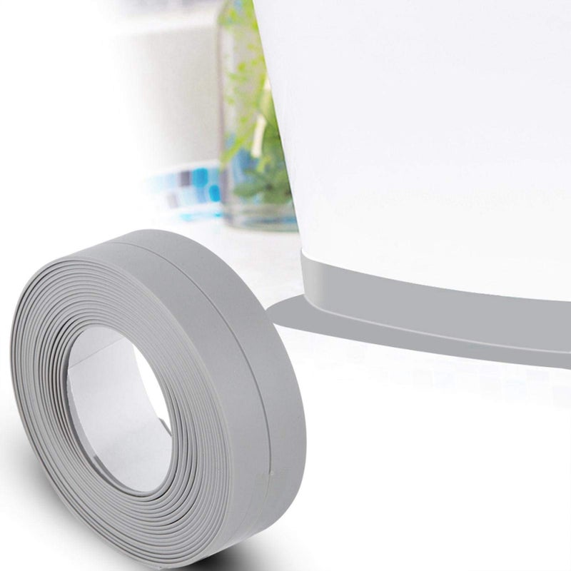 Raguso 3 Colors 3.2M Length Self Adhesive Bath and Wall Sealing Strip Sink Basin Edge Trim Kitchen New Gas Stove Bathtub Bathroom Toilet Kitchen Caulking Protector Sealing Tape PVC (22mm*3.2M-Gray) - Image 3