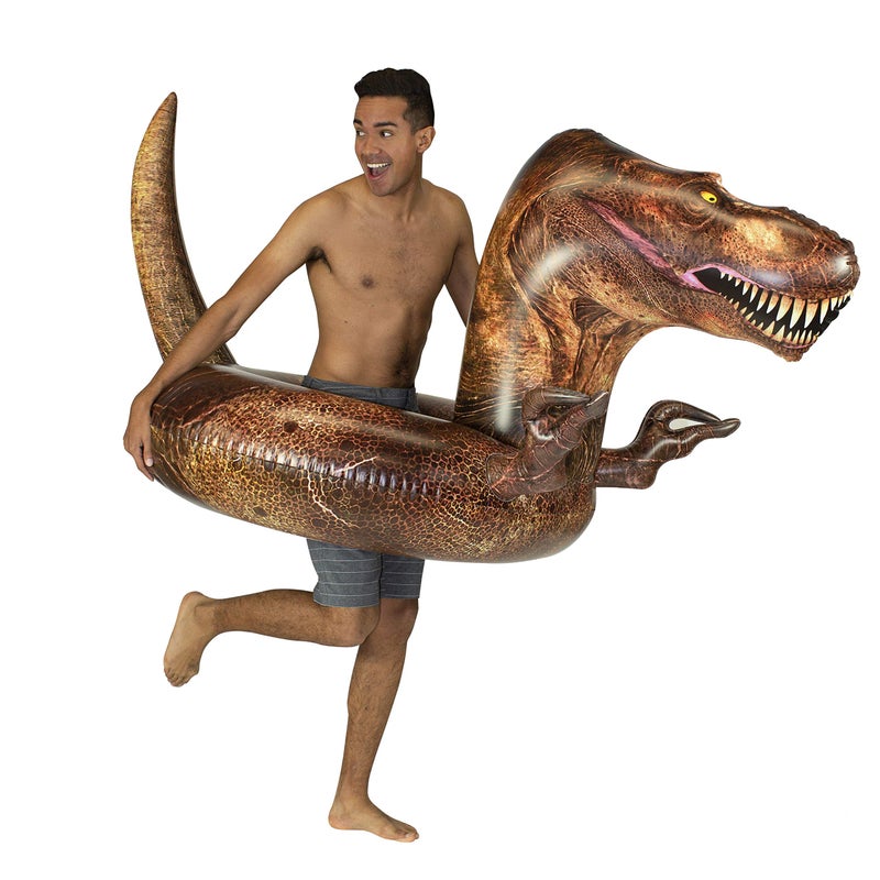PoolCandy Inflatable TRex Dinosaur 48 Swim Ring Perfect for Adults Teens Kids Gigantic Deluxe Swimming Pool Lake and River Toy - Image 3