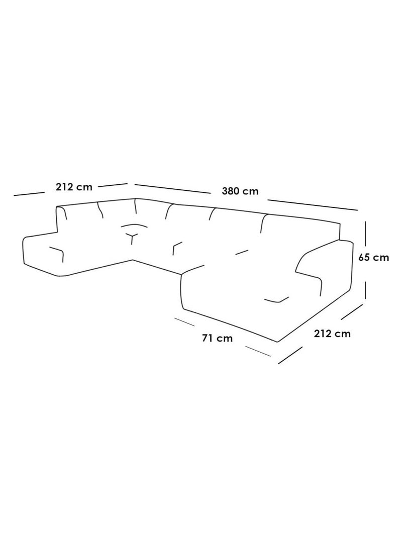 مردود السعودية كنبة زاوية ركنة على شكل حرف U مصنوعة من خشب سويدي طبيعي مع قماش كتان مقاس 212 × 380 × 212 سم - اللون رصاصي - الموديل ELEGSOF23 - Image 3