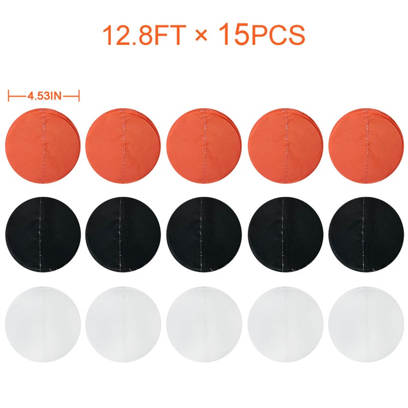 pinkblume 192 Ft Orange Black White Party Decorations Polka Dots Garland Streamer Backdrop for Halloween Fall Autumn Graduation Birthday Baby Shower Wedding Engagement Bachelorette Bridal Shower Party Supplies - Image 2