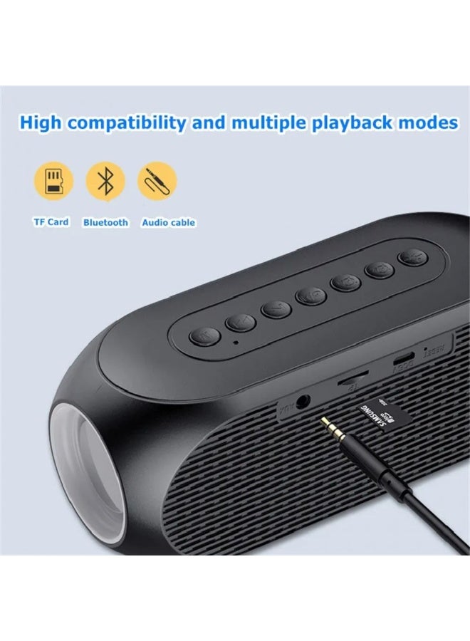 Wireless LED Mirror Screen Speaker Stereo Alarm Clock with Bluetooth, FM Radio, Hands-Free Calling, Multifunction Music Player, Adjustable Light – Black/White - Image 4