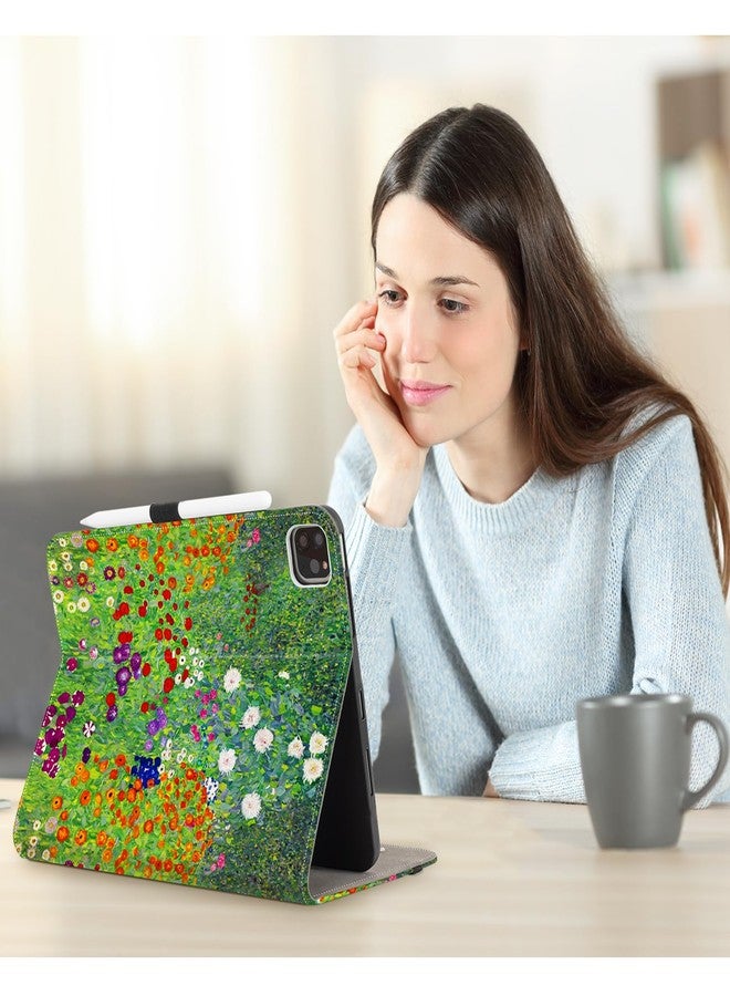 Vimorco for iPad Air M3/M2 11 Inch Case 2025/2024, for iPad Air 5th/4th Generation Cover 10.9-inch, for iPad Pro 11 Inch Case 4th/3rd/2nd/1st Generation, Pencil Holder/Hand Strap/Pocket, Garden - Image 3