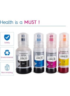 NexNova Ink 101 For Epson For Ecotank Set 4 Pack Black Cyan Magenta Yellow Refill For L4150 L4160 L6160 L6170 L6176 L6190 L14150 Printer  - Image 3