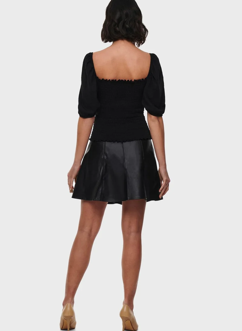 ONLY Square Neck Puff Sleeve Top
