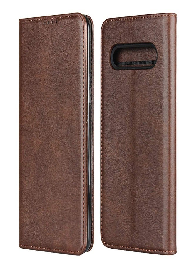 iCoverCase for LG V60 ThinQ 5G Wallet Case, Premium PU Magnetic Leather Card Slots Holder Carry Kickstand Feature Flip Cover Case for LG V60 (Dark Brown) - Image 1