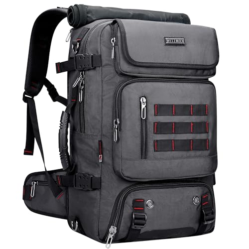 WITZMAN Carry on Travel Backpack for Men Airline Approved Convertible Nylon Luggage Backpack (B682 Silvery Grey) - Image 1