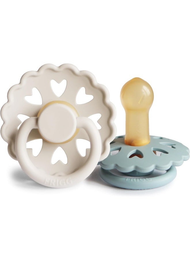 FRIGG لهاية FRIGG Fairytale من اللاتكس للأطفال 6-18 شهر 2-pack كريمي/أزرق حجري - الحجم 2 - Image 1