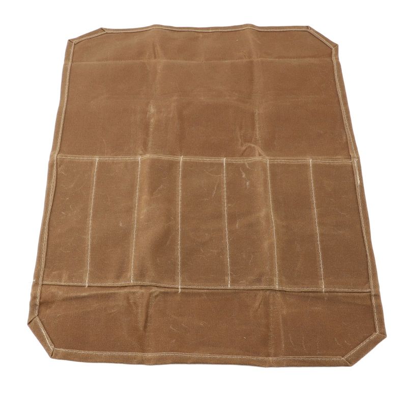 Khaki Waterproof Waxed Cotton Canvas Chef Knife Roll Bag - Versatile Storage Portable Knife Carrier - Prevents Knife Damage for Professional Chefs Home Cooks Camping and Travel - Image 2