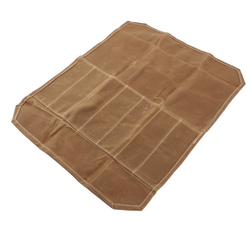 Khaki Waterproof Waxed Cotton Canvas Chef Knife Roll Bag - Versatile Storage Portable Knife Carrier - Prevents Knife Damage for Professional Chefs Home Cooks Camping and Travel - Image 5