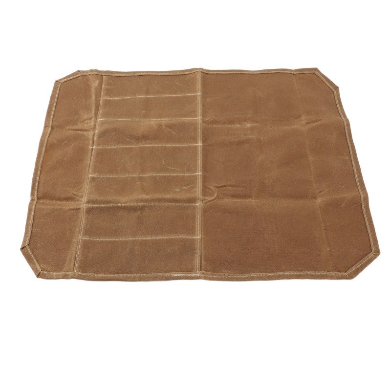 Khaki Waterproof Waxed Cotton Canvas Chef Knife Roll Bag - Versatile Storage Portable Knife Carrier - Prevents Knife Damage for Professional Chefs Home Cooks Camping and Travel - Image 3