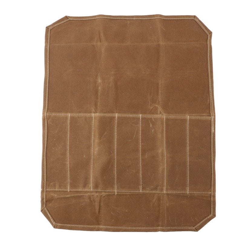 Khaki Waterproof Waxed Cotton Canvas Chef Knife Roll Bag - Versatile Storage Portable Knife Carrier - Prevents Knife Damage for Professional Chefs Home Cooks Camping and Travel - Image 1