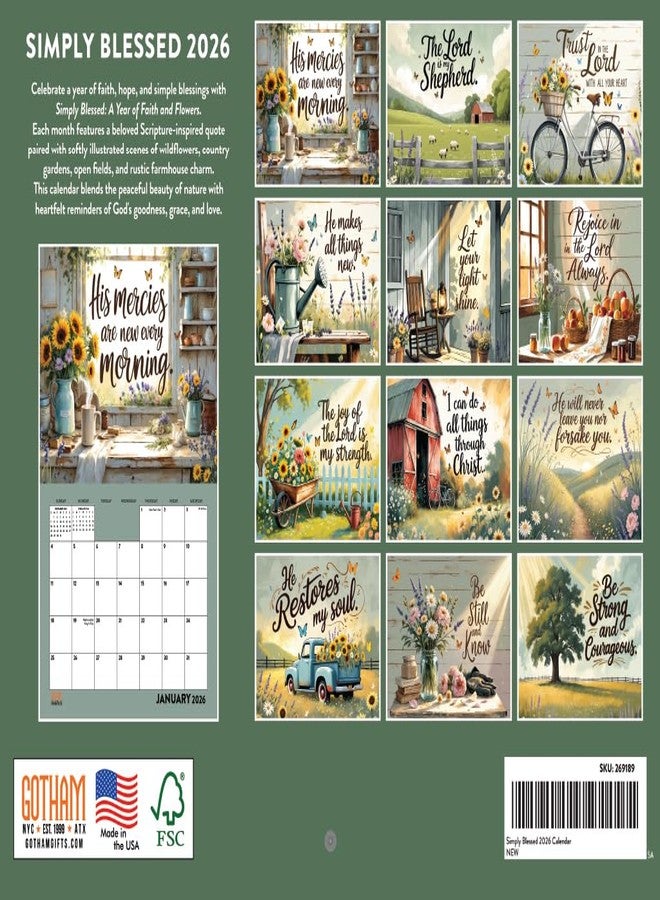 Poster Foundry Simply Blessed Calendar 2026 Monthly Wall - Image 2