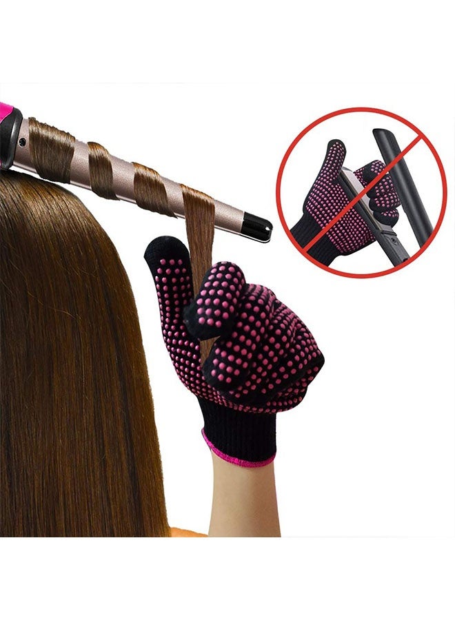 2 Pcs Heat Resistant Gloves with Silicone Bumps – Professional Heat Proof Gloves for Curling Wand, Flat Iron, Hot-Air Brush & Sublimation – Up to 572°F Protection, Flexible & Anti-Slip - Image 5
