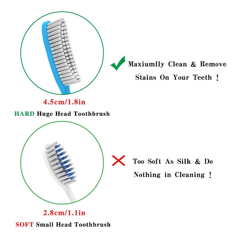 Drperfect Extra Hard & Firm Toothbrush Large Long Head Whitening Teeth Pack of 4 - Image 3