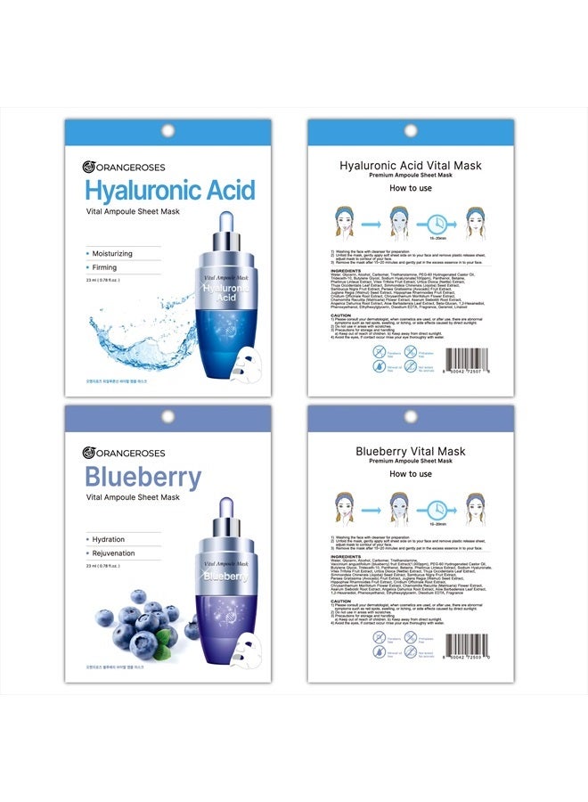 OBS LAB Orangeroses 100 Pcs Korean Essence Mask Sheets (10 x 10 Types) New Upgraded Formula and Mask Sheet with Release Paper, Korean Face Mask Skincare - Image 4