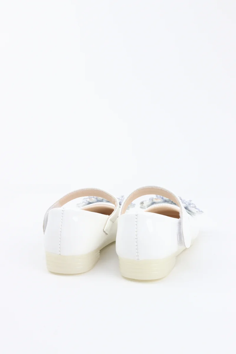 Viny WHITE VINY Girls Crystal Flower Ballerina Flats – Elegant Ballet Flats for Girls, Rhinestone Party Shoes, Princess Dress Shoes for Weddings, Birthdays & Special Occasions (Black, Pink, White, Beige) for Women | Best Price UAE