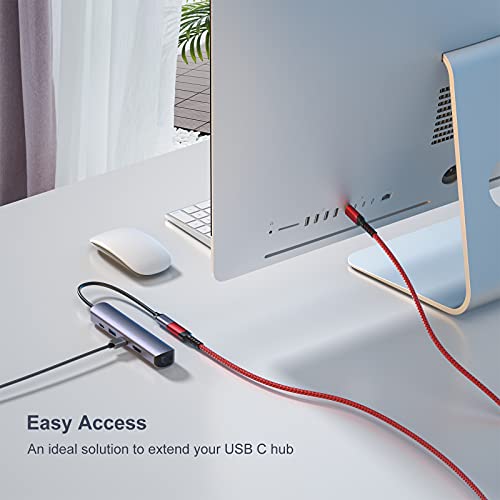 Besgoods USB C Extension Cable 3ft USB 32 10Gbps Data Transfer Male to Female USBC Extender 4K Video Audio Output Compatible with iPhone 17PD Docking StationMacBookSwitchDell XPSSSD2PackRed - Image 3