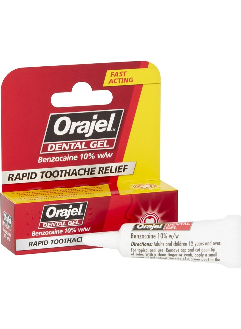 Orajel Dental Gel for Rapid Toothpain Relief - Benzocaine 10% w/w, Fast-Acting Dental Pain Relief Formula, 5.3g - Image 2