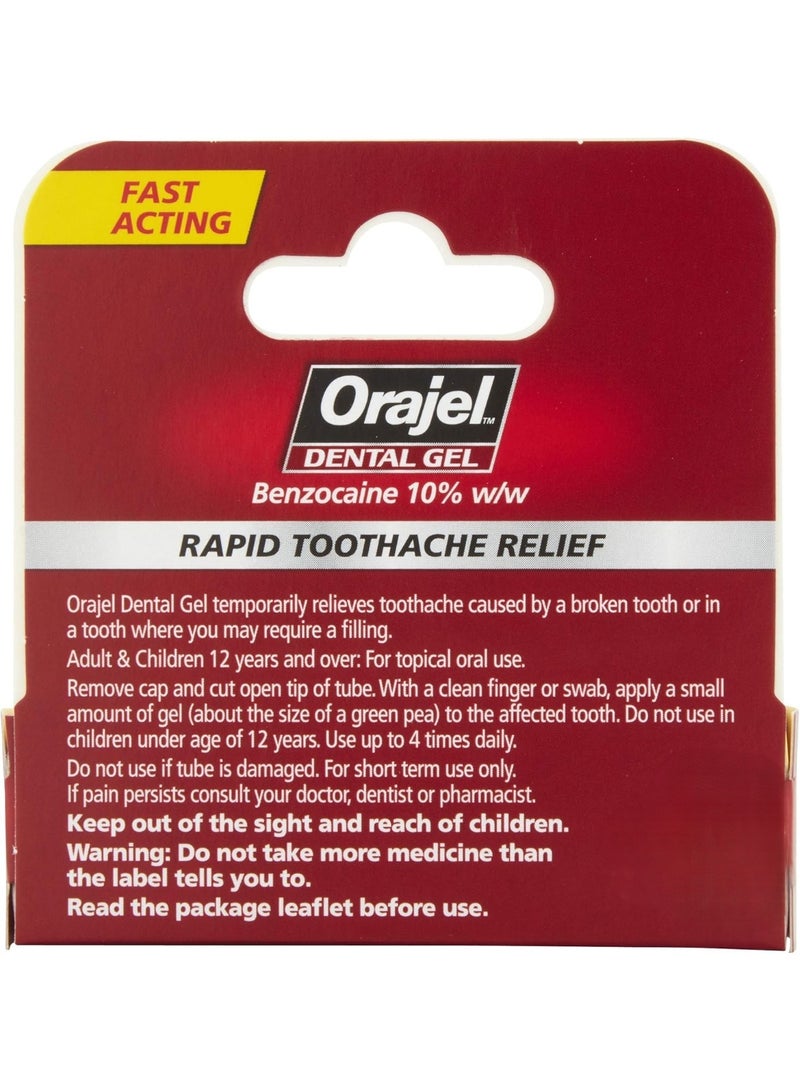 Orajel Dental Gel for Rapid Toothpain Relief - Benzocaine 10% w/w, Fast-Acting Dental Pain Relief Formula, 5.3g - Image 4