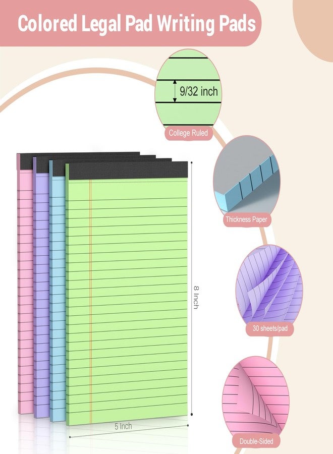 Vishoitty 12 Pack Note Pads 5x8, Narrow Ruled Legal Pad Writing Pads 5x8, Multicolor Small Notepads Small Note Pads, 30 Sheet/Notepad, Pink Legal Pad, Purple Notepad,Colored Lined Paper for School,Business,Home - Image 2