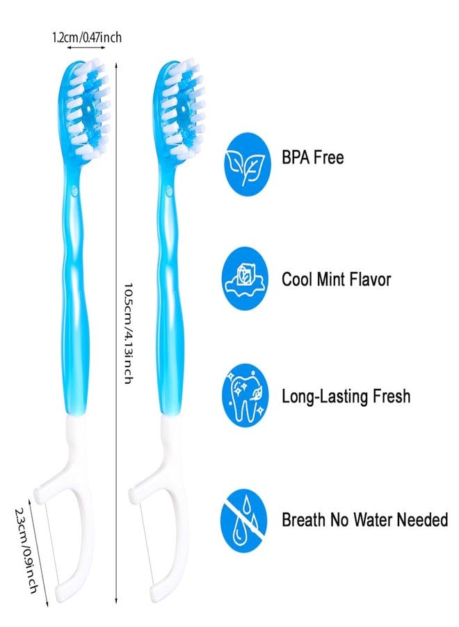 XYYLLL Toothbrushes Travel 12 Count Disposable Toothbrush Wrapped Portable Oral Care Set 5 in 1 Pre-Pasted Mini Brush Floss Pick Tongue Scraper for Camping Hiking School - Image 2