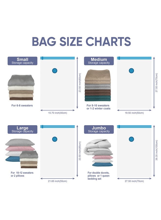 MattEasy MattEasy Space Saver Vacuum Storage Bags, 6 Pack Space Saver Bags with Pump, Storage Vacuum Sealed Bags for Clothes, Comforters, Blankets, Bedding (6 Medium) - Image 4