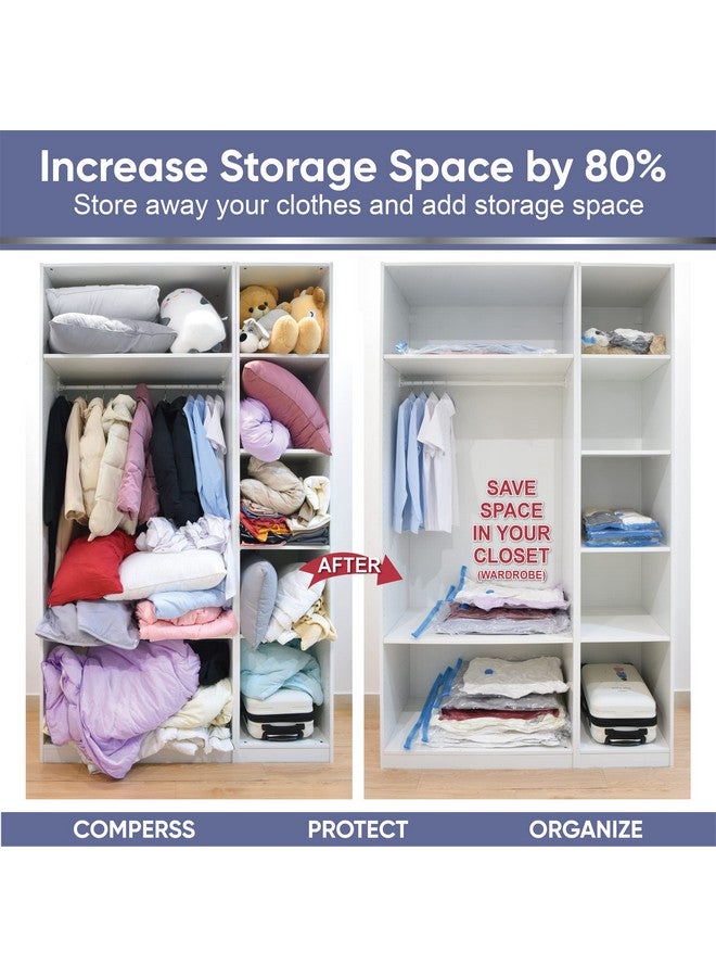 MattEasy MattEasy Space Saver Vacuum Storage Bags, 6 Pack Space Saver Bags with Pump, Storage Vacuum Sealed Bags for Clothes, Comforters, Blankets, Bedding (6 Medium) - Image 2