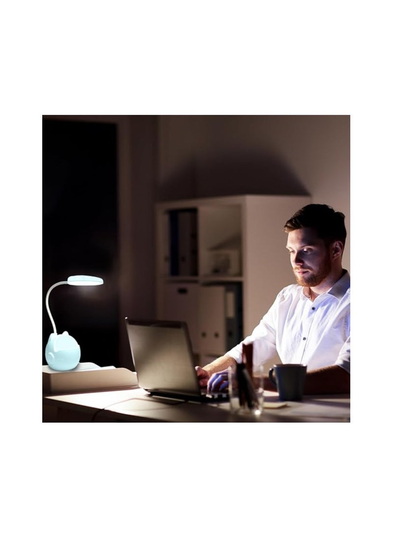 Generic - hanso LED Protection Eye Table Lamp with Touch Control and USB Port, 16 LED Lights, Stepless Dimming, for Reading, Studying, Working, Bedside, Home, Office, Bedroom (5700 Blue) - Image 1