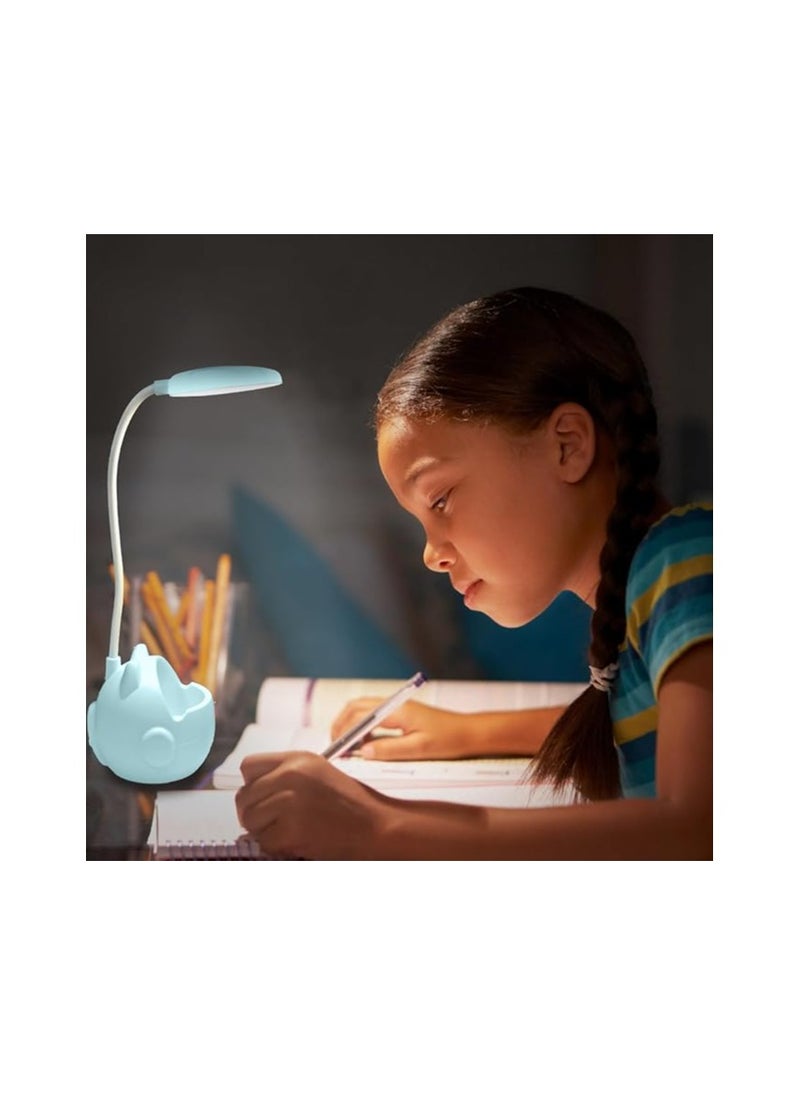 Generic - hanso LED Protection Eye Table Lamp with Touch Control and USB Port, 16 LED Lights, Stepless Dimming, for Reading, Studying, Working, Bedside, Home, Office, Bedroom (5700 Blue) - Image 1